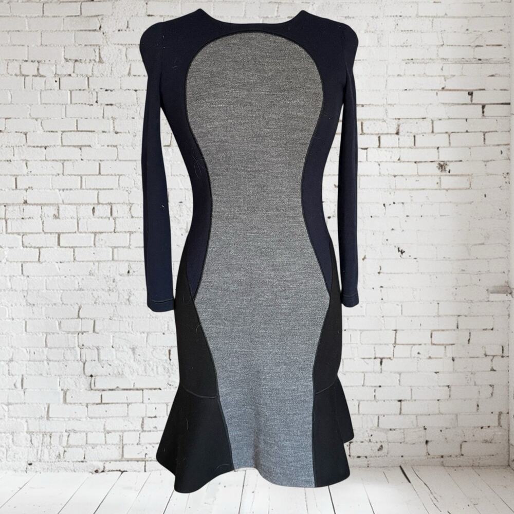 Aquilano‎ Rimondi Italy Dress Black Gray Sz EU 40 Fits like a US 4 Long Sleeves